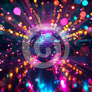 A colourful background with a disco ball generated by artificial intelligence
