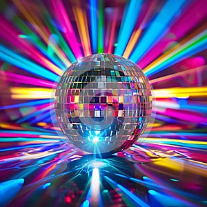 A colourful background with a disco ball generated by artificial intelligence