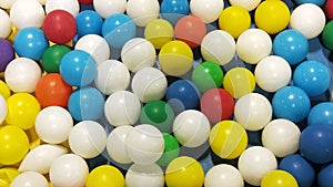 Colourful background of kids balls and toys