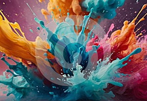 Colourful Background: Multicolored Abstract Watercolor Burst