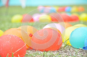 Colourful balloon on the grass