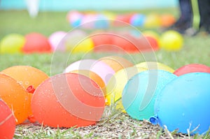 Colourful balloon on the ground