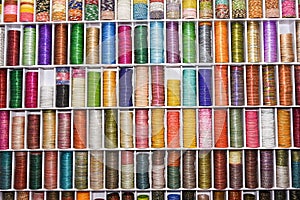 Colourful bangles in Johari bazaar in Rajasthan, North India.