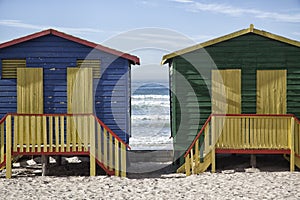 Colourful beach huts