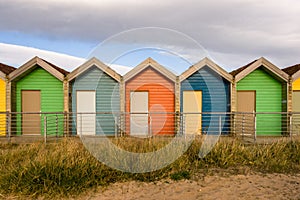 Colourful Beach Huts at Blyth