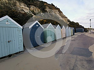 Colourful beach huts on Bournemouth beach