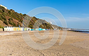 Colourful beach huts Bournemouth Dorset England UK near to Poole