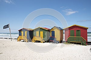 Colourful beach huts at Muizenberg South Africa