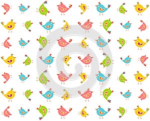 Colourful birds pattern