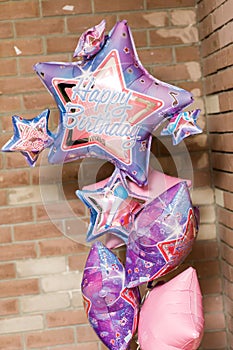 Colourful birthday party balloons