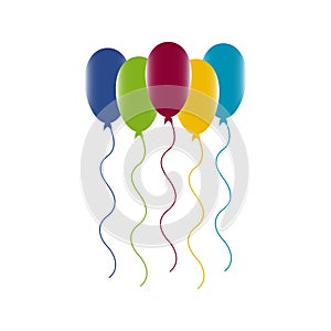 Colourful birthday or party balloons.Vector Illustration