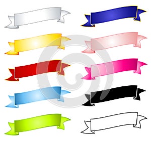 Colourful Blank Banners Ribbons