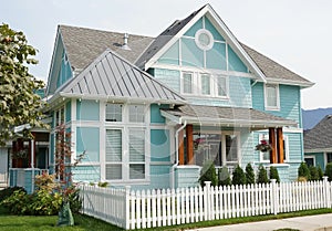 Colourful Blue Home House Country Design Canada