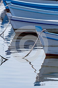 Colourful boats in the harbour of Nin town