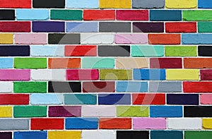 Colourful brick wall background