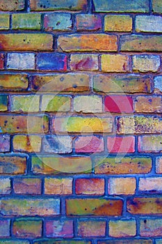 Colourful brick wall