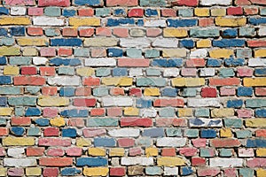 Colourful bricks texture