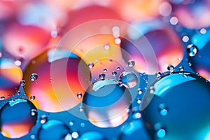 Colourful bubbles background. Soap Sud Bubbles Water. Generated AI illustration