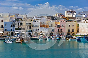 Colourful buidings on the seafront. Trani. Apulia. Italy