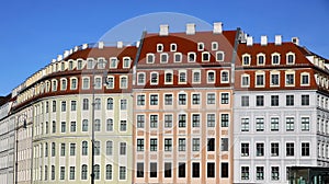 Colourful buildings at Neumarkt square in Dresden photo