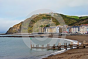 Colourful buildings by North Beach, Aberystwyth photo