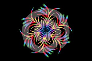 colourful caleidoscope classic gradient flower art pattern of traditional batik ethnic dayak ornament