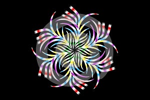 colourful caleidoscope classic gradient flower art pattern of traditional batik ethnic dayak ornament