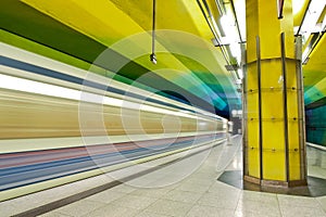 Colourful Candidplatz Metro Station in Munich, Germany