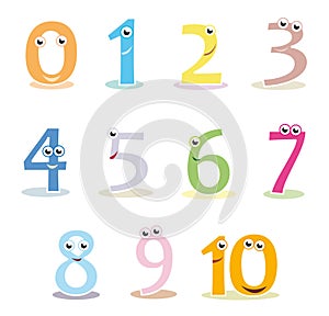 Colourful cartoon numbers