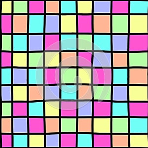 Colourful checkers board seamless pattern