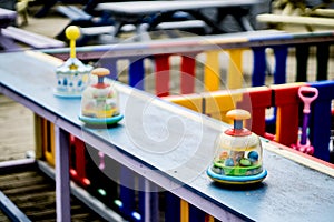 Colourful children`s play area with selective focus located in Sunderland