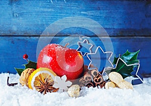 Colourful Christmas still life background