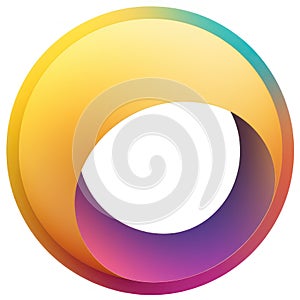 Colourful circle in the style of gradient color blends