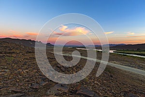 Colourful clouds on the horison