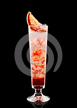 Colourful cocktail on the black background