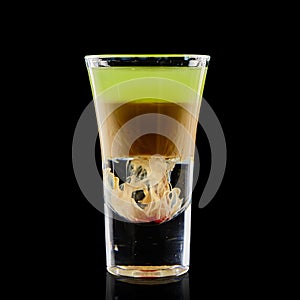 Colourful cocktail on the black background