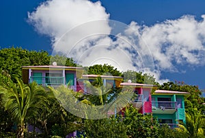 Colourful condo villas photo