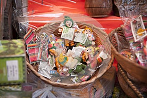 Colourful confectionery and offers in Witches` Market Mercado de las Brujas in La Paz, Bolivia photo