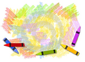 Colourful Crayons Background photo