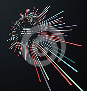 Colourful curve composition have a sense of perspective background.
