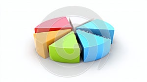 Colourful 3D Pie Chart for Data Visualization and Analytics