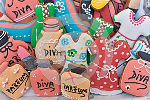 Colourful different shaped gingerbread