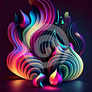 colourful digital art wavy pattern abstract background