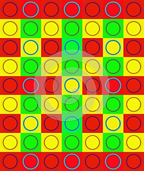 COLOURFUL DUPLICATION OF CIRCLE ON SQUARE