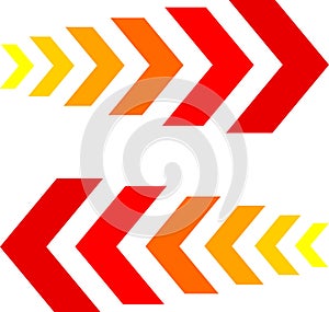 Colourful dynamic moving arrow representing speed, fast, acceleration