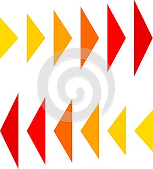Colourful dynamic moving arrow representing speed, fast, acceleration. vector illustration