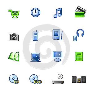 Colourful e-shop icons