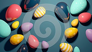 Colourful Easter Eggs Background