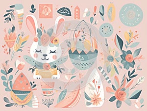 easter eggs seamless pattern