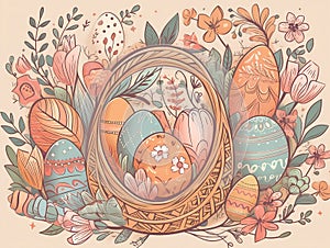 easter eggs seamless pattern